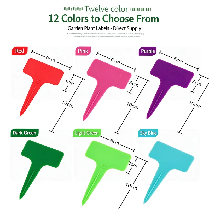 Plant label colors and dimensions
